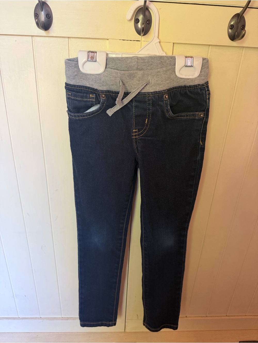 3/$6 Cat & Jack Black Skinny Jeans with Gray Knit Waistband